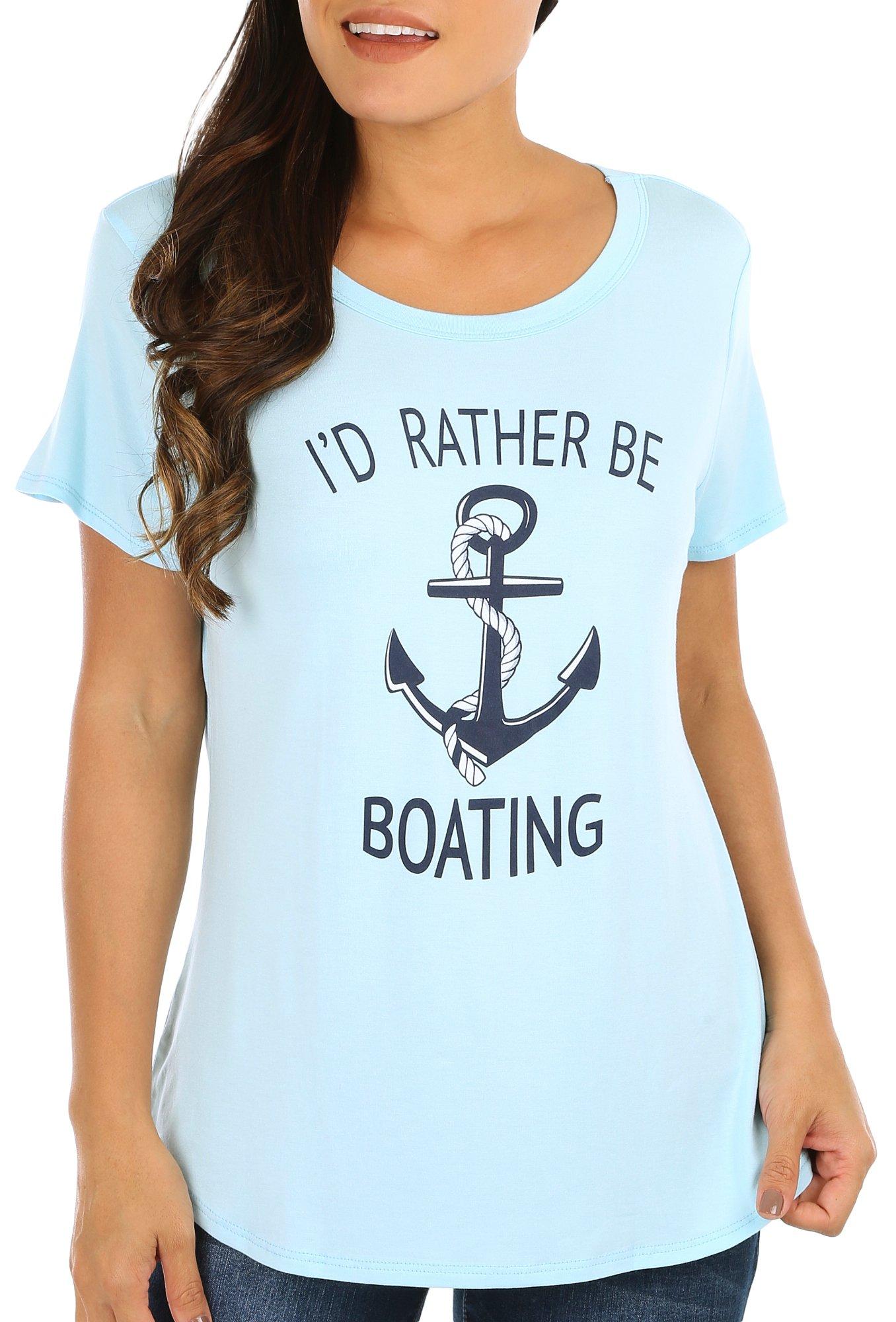 Womens I'd Rather Be Boating Short Sleeve T-Shirt
