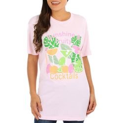 Womens Sunshine Fruity Cocktails Short Sleeve T-Shirt