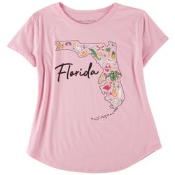 Ana Cabana Womens Florida Map Print T-Shirt