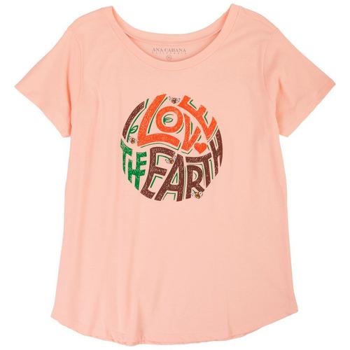Ana Cabana Womens Love The Earth T-Shirt