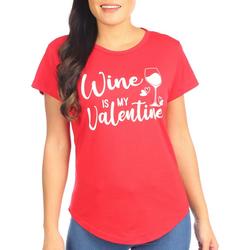 Womens Valentine Wine Short Sleeve T-Shirt
