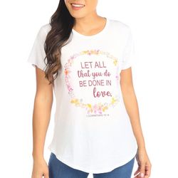 Jantzen Womens Love Message Short Sleeve T-Shirt
