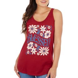 Awayalife Womens Racer Back Floral Blessed Tank Top