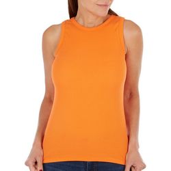 Blue Sol Womens Solid Ribbed Scoop Tank Top