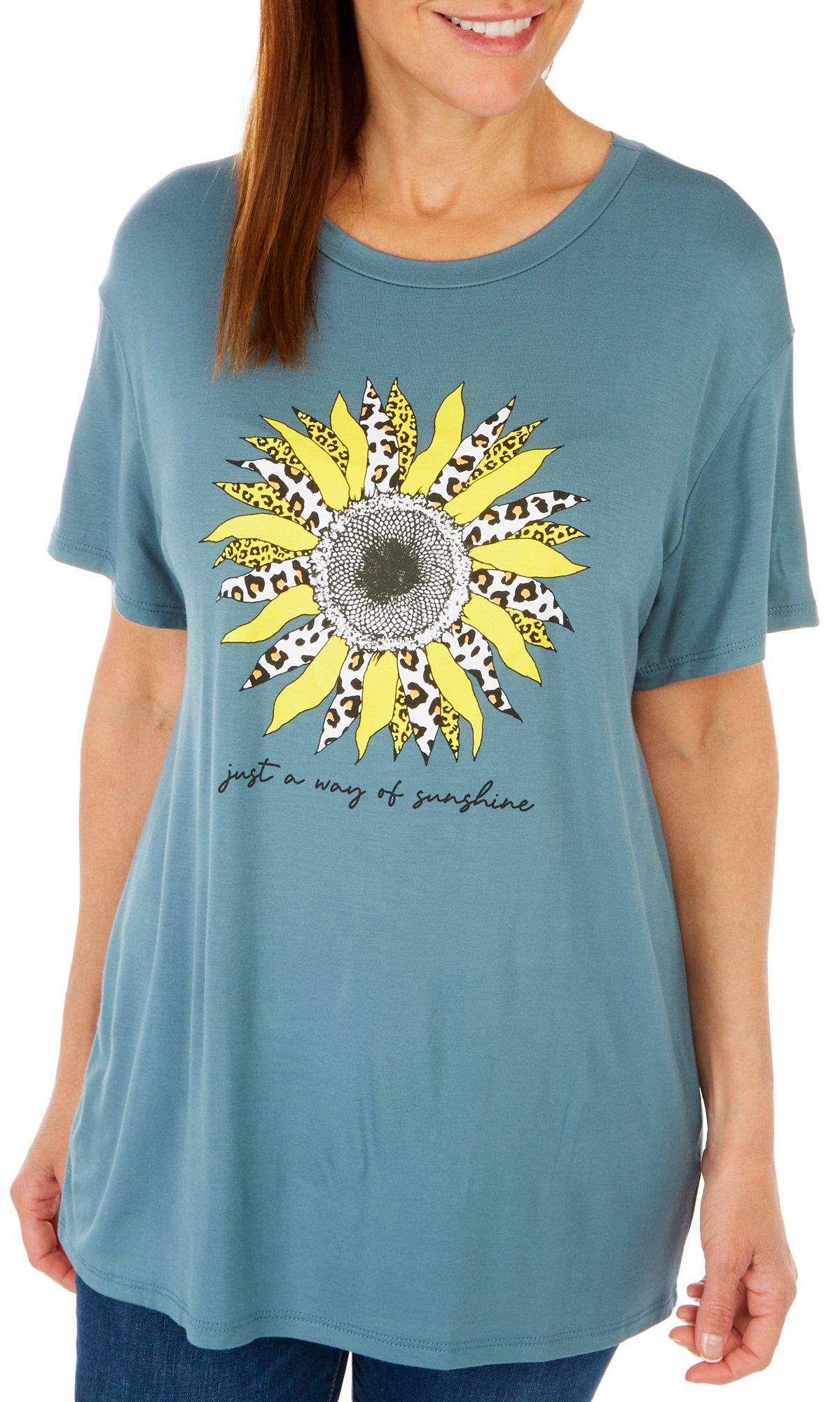 Scarlett Womens Sunflower Short Sleeve Top