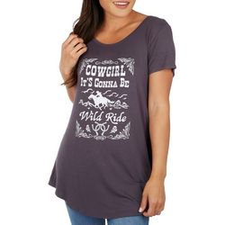 Scarlett Womens Cowgirl Wild Ride Short Sleeve Tee