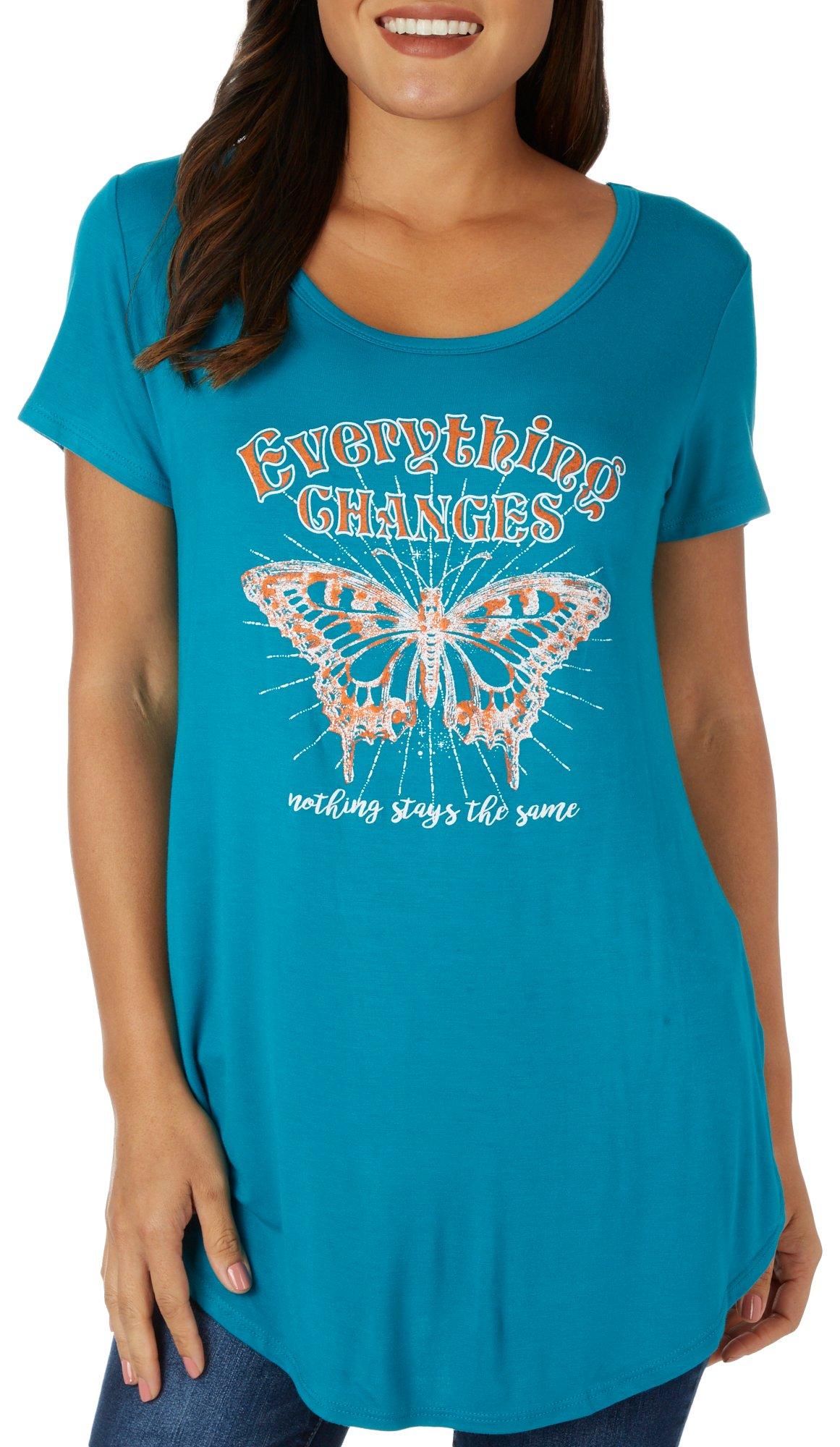 Womens Everything Changes Butterfly Short Sleeve Tee