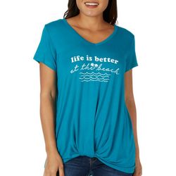 Womens Life Is Better At The Beach Twist Short Sleeve Tee