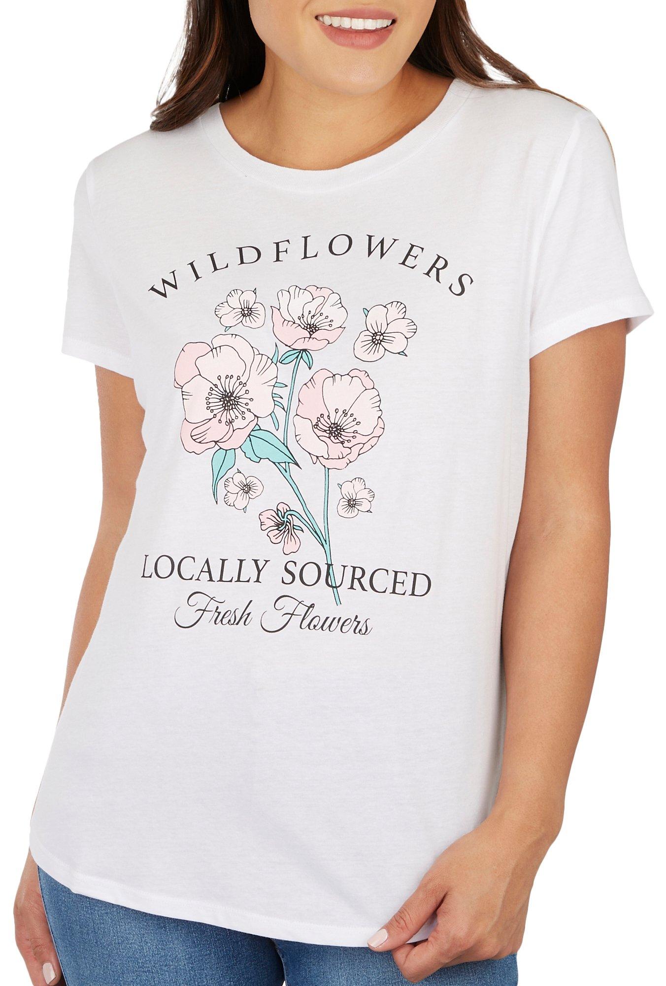 Womens Wild Flowers Short Sleeve T-Shirt