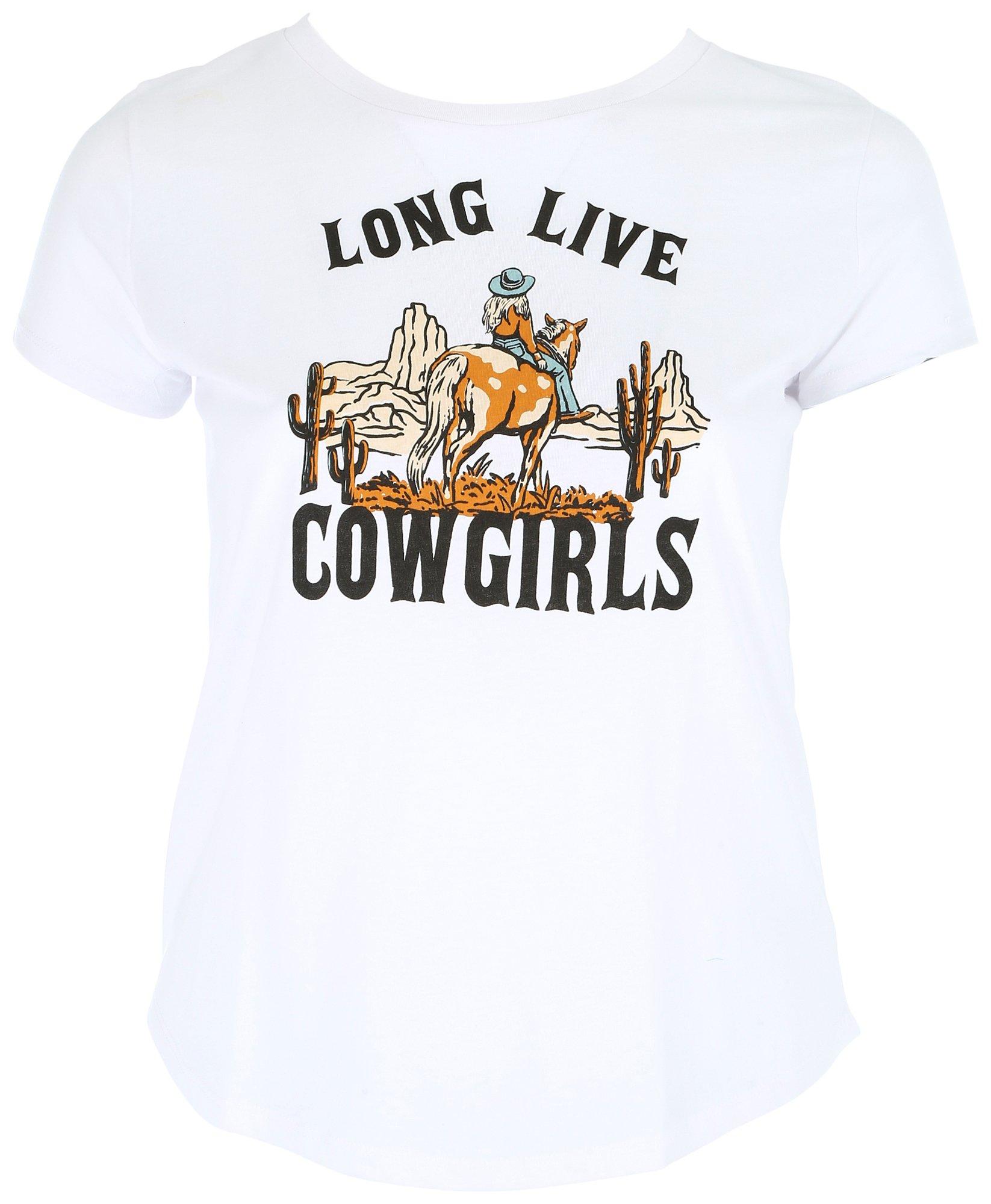 Womens Long Live Cowgirls Short Sleeve T-Shirt