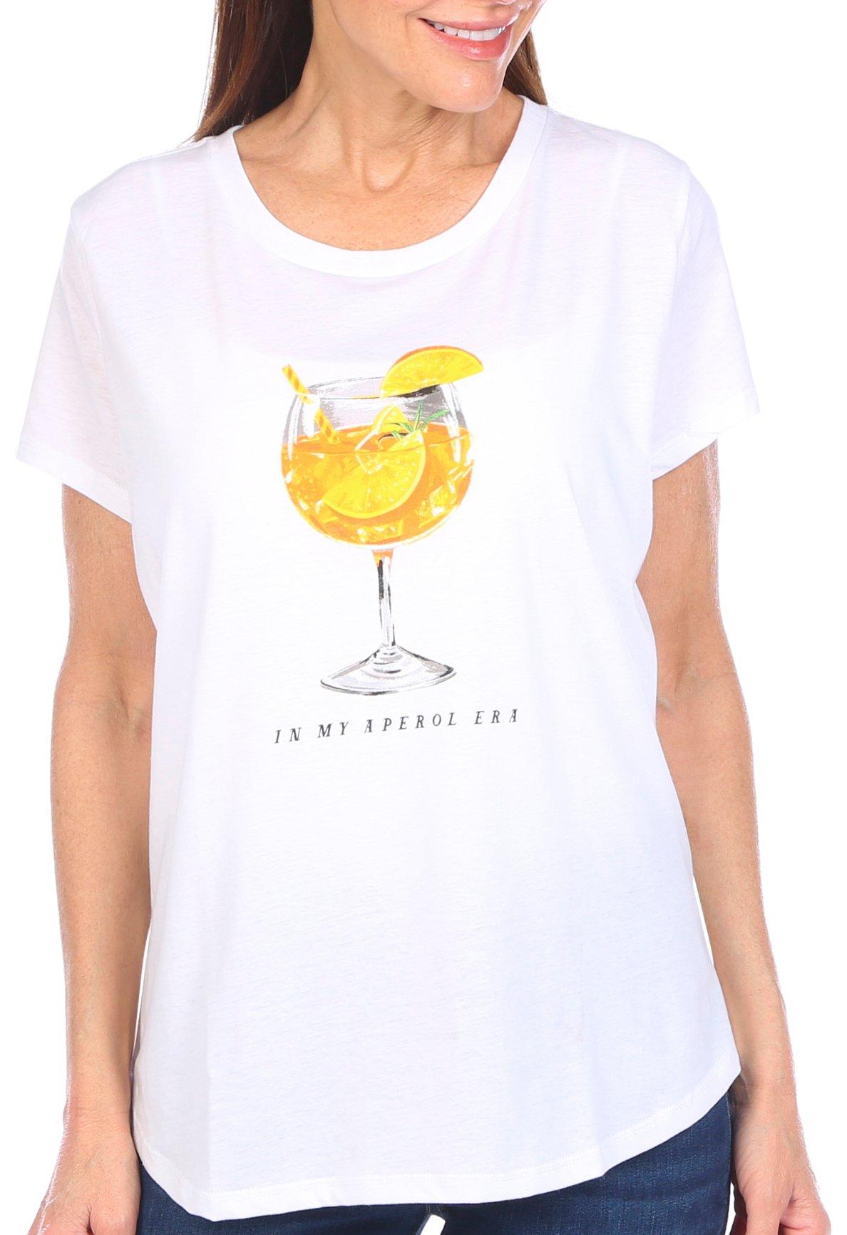 Adiva Womens Cocktail Print Short Sleeve T-Shirt