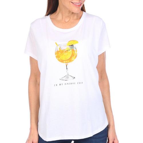 Adiva Womens Cocktail Print Short Sleeve T-Shirt
