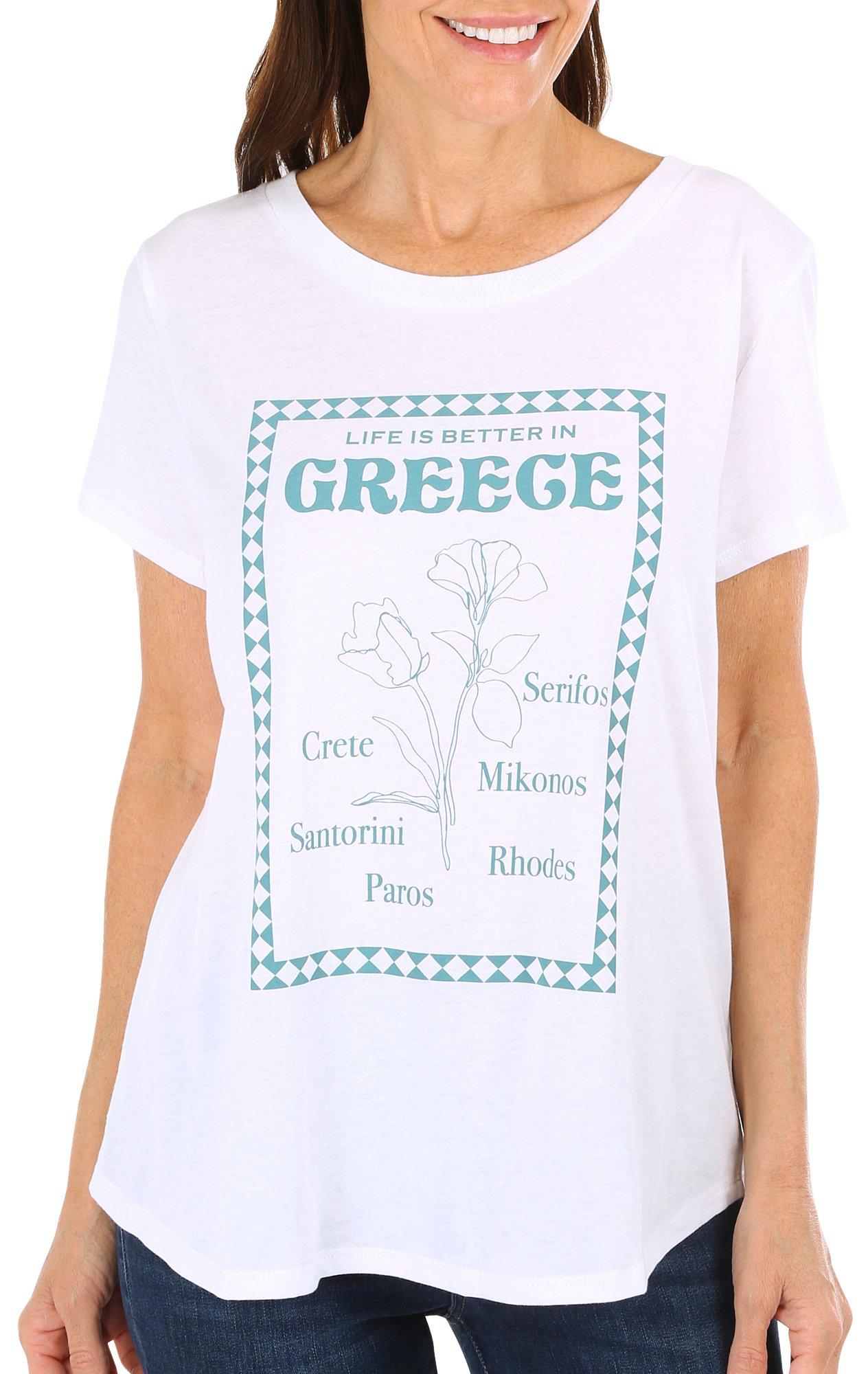 Womens Greece Short Sleeve T-Shirt