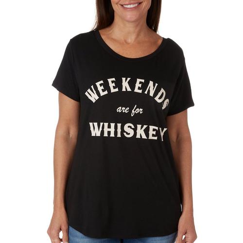 Adiva Womens Weekends Are For Whiskey Short Sleeve