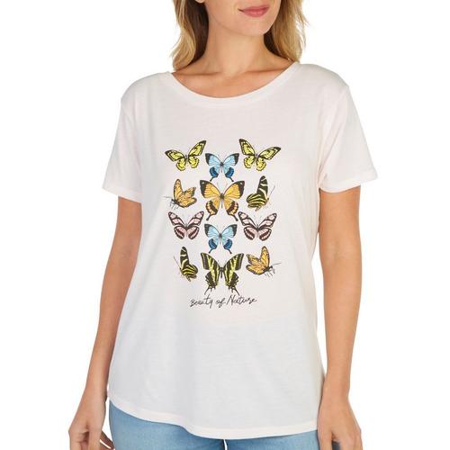 Ana Cabana Womens Beauty Of Nature Butterfly T-Shirt