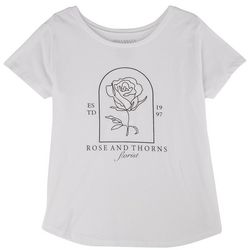 Ana Cabana Womens Rose And Thorns Florist T-Shirt