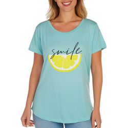 Ana Cabana Womens Lemon Smile Short Sleeve T-Shirt
