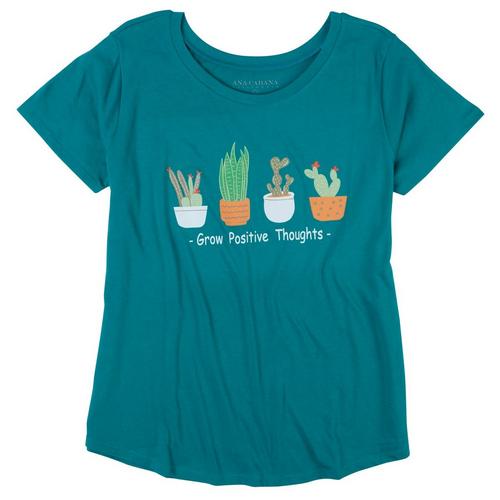 Ana Cabana Womens Grow Positive Thoughts T-Shirt