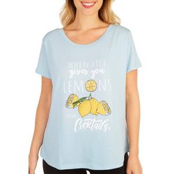 Ana Cabana Womens Lemon Cocktails Short Sleeve T-Shirt