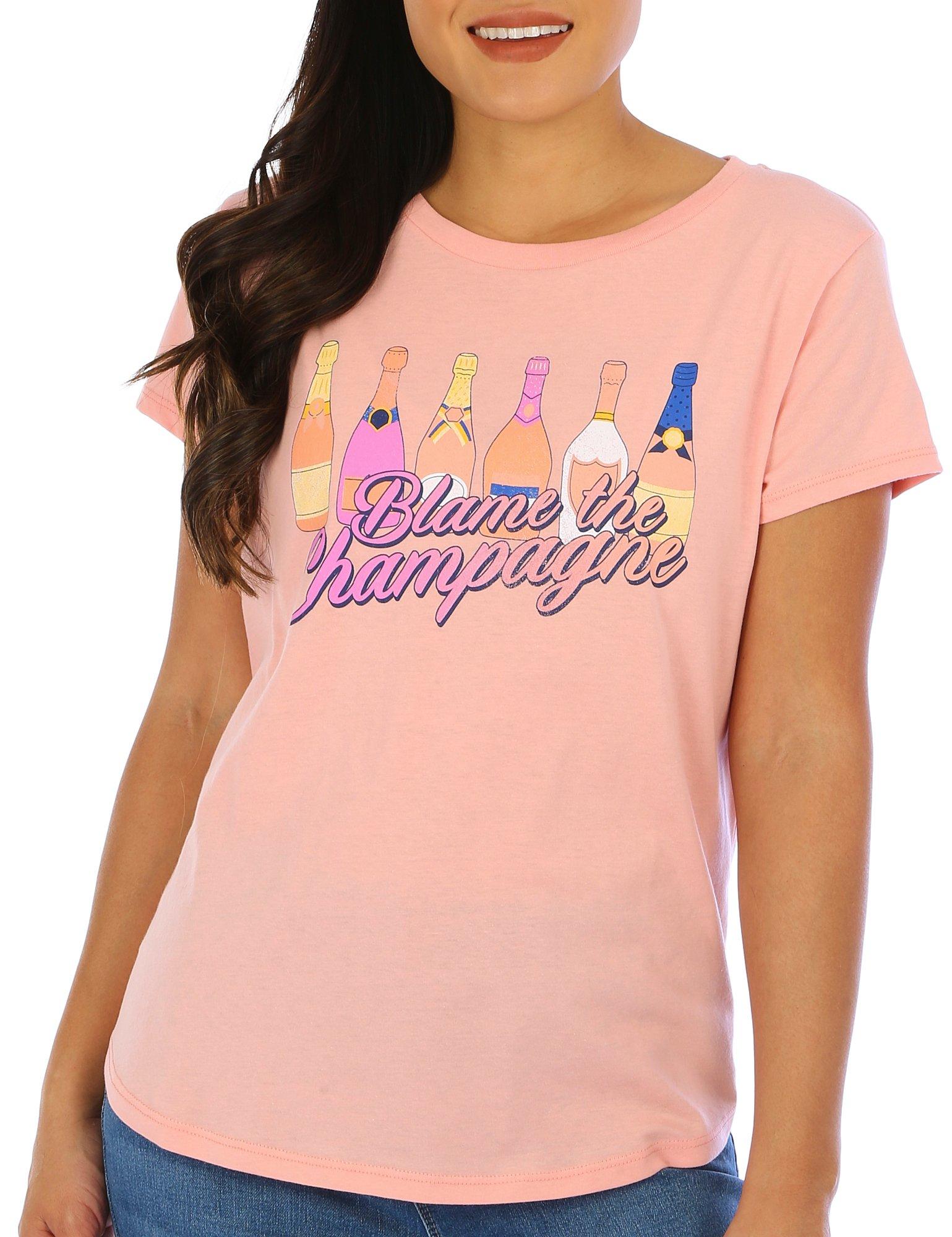 Womens Blame The Champagne Short Sleeve T-Shirt