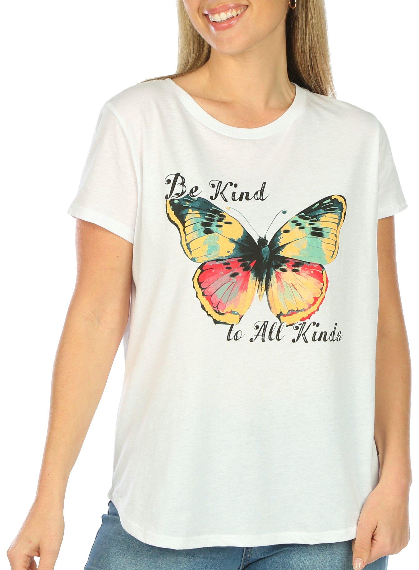 Womens Be Kind Butterfly Short Sleeve Tee