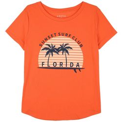 Womens Sunset Surf Club Florida Short Sleeve T-Shirt