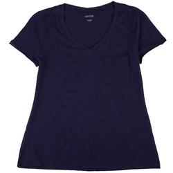 Womens Solid Luxey Short Sleeve Top