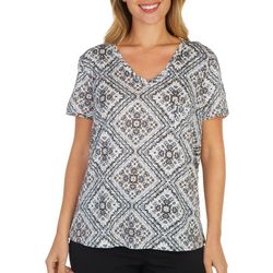 Dept 222 Womens Luxey Mosaic Short Sleeve Pocket T-Shirt