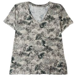 Dept 222 Womens Luxey Tropical V-Neck Pocket T-Shirt