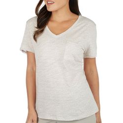 Dept 222 Womans Cracked Earth Luxey V-Neck Pocket T-Shirt
