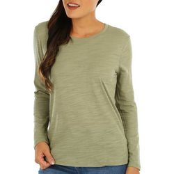 Blue Sol Womens Solid Long Sleeve Top
