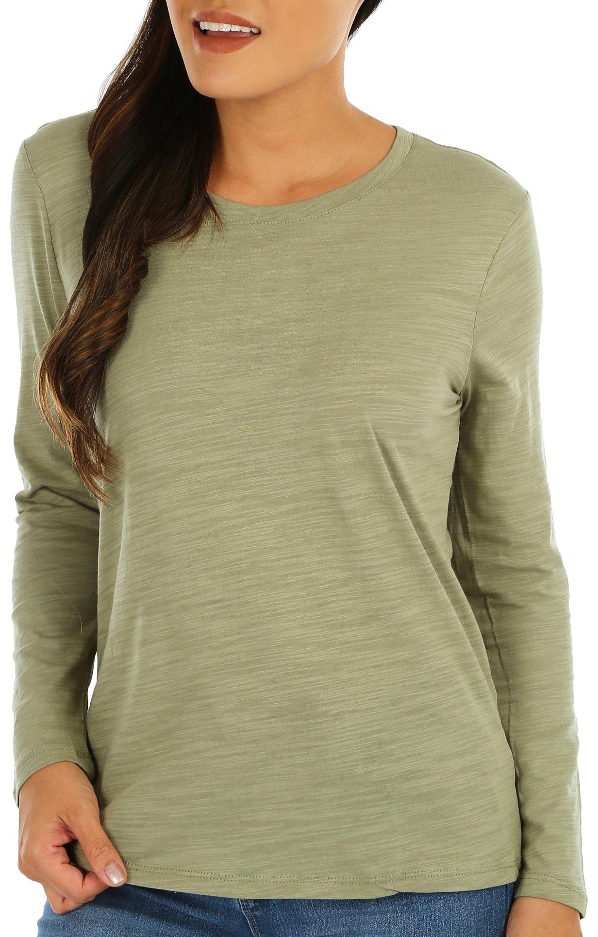 Womens Solid Long Sleeve Top