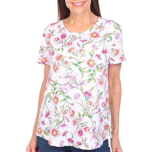 Blue Sol Womens Aster Print Luxey Short Sleeve