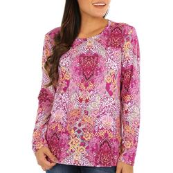 Womens Baroque Patchwork Long Sleeve Top