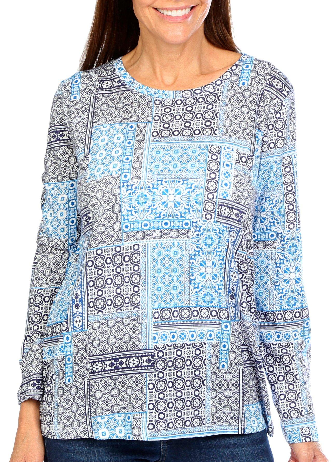 Blue Sol Womens Patchwork Long Sleeve Top
