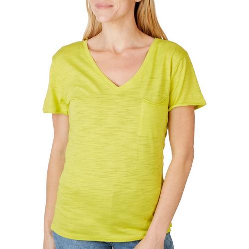 Dept 222 Womens Solid Luxey Pocket Short Sleeve
