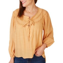 Womens Lace-Up Long Sleeve Top