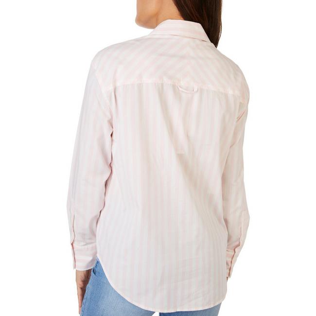 Impressions Lifestyle Women's Hawaiian Print Button-Down Collared Shirt  Medium