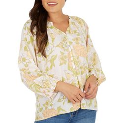 Casa Cabana Womens Kennedy Smocked Button Down Top