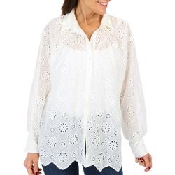 Womens Lace Collared Long Sleeve