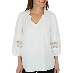 Womens 3/4 Sleeve Embellished Top