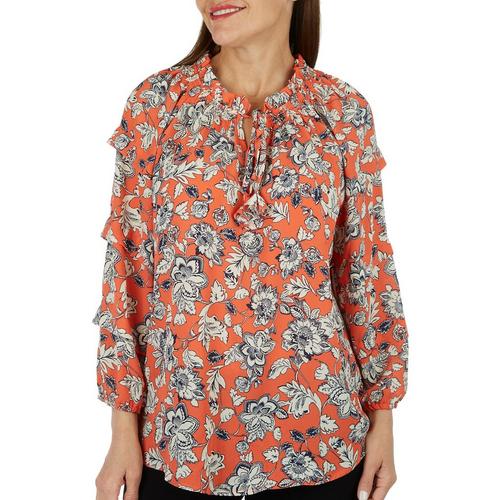 Womens 3/4 Sleeve Floral Top