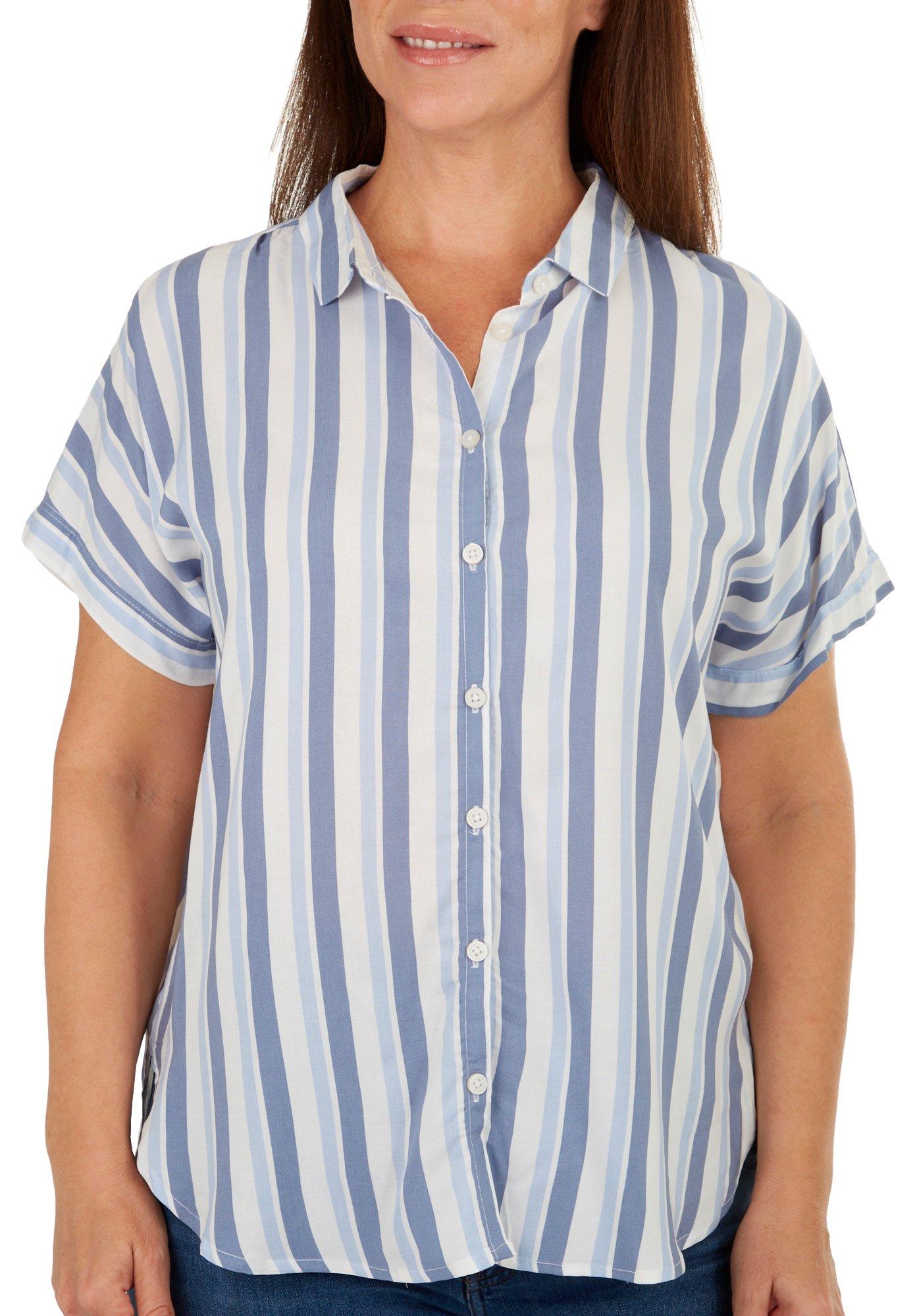 Alexander Jordan Womens Striped Button Down Shirt
