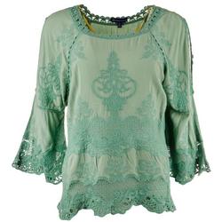 Womens Lace Embellished Top