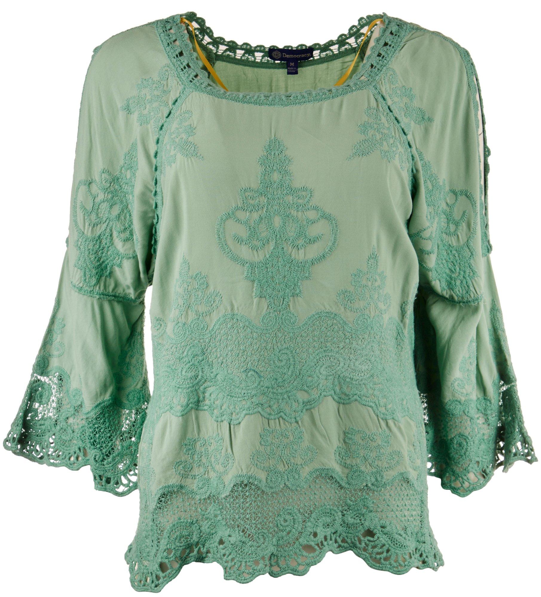 Womens Lace Embellished Top
