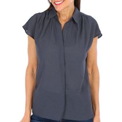 Max Studio Womens Textured Short Sleeve Top