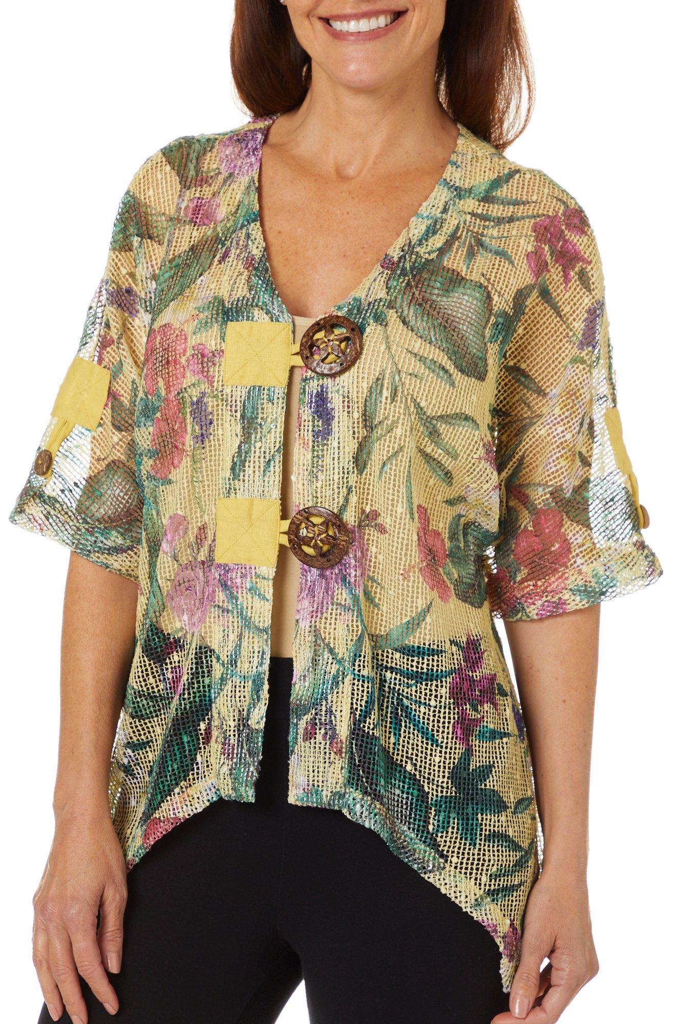 floral mesh cardigan
