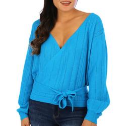 Womens Reversible Wrap Long Sleeve Sweater