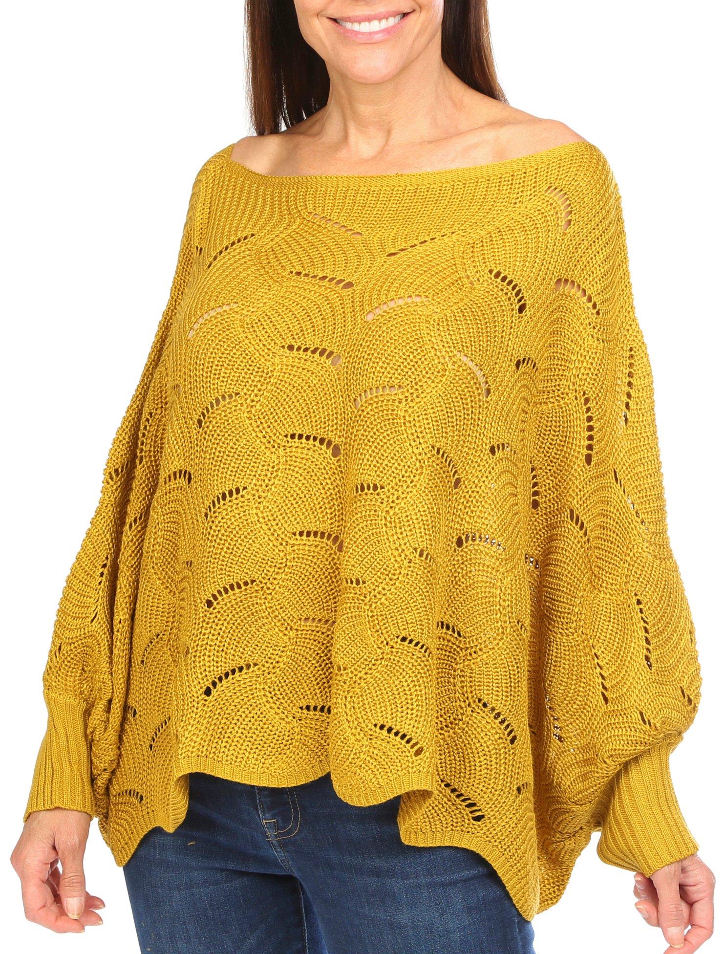 Bunulu Women's Long Sleeve Crocheted Sweater