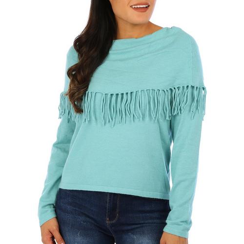 Bunulu Womens Embellished Cowl Neck Long Sleeve Sweater